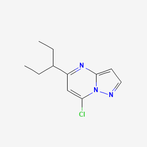 molecular formula C11H14ClN3 B12291236 7-Chloro-5-(1-ethylpropyl)pyrazolo[1,5-a]pyrimidine 