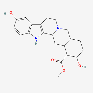 molecular formula C21H26N2O4 B12291270 methyl 7,18-dihydroxy-1,3,11,12,14,15,16,17,18,19,20,21-dodecahydroyohimban-19-carboxylate 