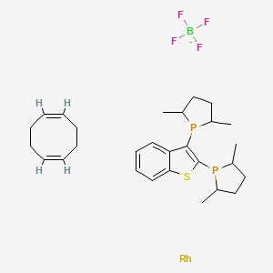 molecular formula C28H40BF4P2RhS- B12291282 2,3-bis(2,5-dimethylphospholan-1-yl)-1-benzothiophene;(1Z,5Z)-cycloocta-1,5-diene;rhodium;tetrafluoroborate 