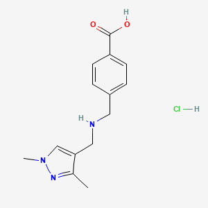 molecular formula C14H18ClN3O2 B12291334 4-[[(1,3-Dimethylpyrazol-4-yl)methylamino]methyl]benzoic acid;hydrochloride 