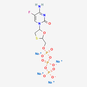 Tetrasodium;[[[5-(4-amino-5-fluoro-2-oxopyrimidin-1-yl)-1,3-oxathiolan-2-yl]methoxy-oxidophosphoryl]oxy-oxidophosphoryl] phosphate