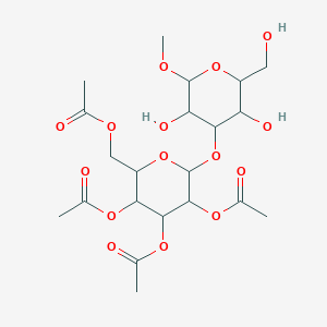 [3,4,5-Triacetyloxy-6-[3,5-dihydroxy-2-(hydroxymethyl)-6-methoxyoxan-4-yl]oxyoxan-2-yl]methyl acetate