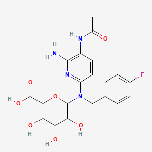 6-[(5-acetamido-6-aminopyridin-2-yl)-[(4-fluorophenyl)methyl]amino]-3,4,5-trihydroxyoxane-2-carboxylic acid