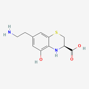 molecular formula C11H14N2O3S B1229140 7-(2-Aminoethyl)-3,4-dihydro-5-hydroxy-2H-1,4-benzothiazine-3-carboxylic acid CAS No. 153881-25-5
