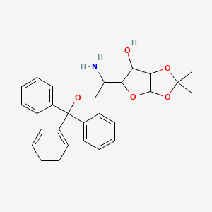 molecular formula C28H31NO5 B12291459 5-(1-Amino-2-trityloxyethyl)-2,2-dimethyl-3a,5,6,6a-tetrahydrofuro[2,3-d][1,3]dioxol-6-ol 