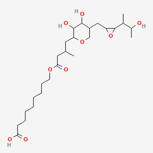 molecular formula C26H46O9 B12291476 9-[4-[3,4-Dihydroxy-5-[[3-(3-hydroxybutan-2-yl)oxiran-2-yl]methyl]oxan-2-yl]-3-methylbutanoyl]oxynonanoic acid 