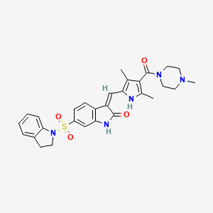 (3Z)-6-(2,3-dihydroindol-1-ylsulfonyl)-3-[[3,5-dimethyl-4-(4-methylpiperazine-1-carbonyl)-1H-pyrrol-2-yl]methylidene]-1H-indol-2-one