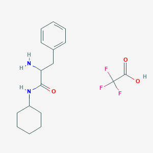 molecular formula C17H23F3N2O3 B12291534 2-amino-N-cyclohexyl-3-phenylpropanamide;2,2,2-trifluoroacetic acid 