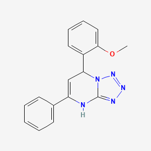 molecular formula C17H15N5O B1229154 7-(2-Methoxyphenyl)-5-phenyl-1,7-dihydrotetrazolo[1,5-a]pyrimidine 