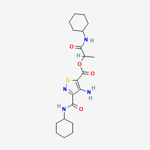 4-Amino-3-[(cyclohexylamino)-oxomethyl]-5-isothiazolecarboxylic acid [1-(cyclohexylamino)-1-oxopropan-2-yl] ester