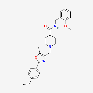 molecular formula C27H33N3O3 B1229159 1-[[2-(4-ethylphenyl)-5-methyl-4-oxazolyl]methyl]-N-[(2-methoxyphenyl)methyl]-4-piperidinecarboxamide 