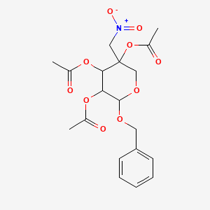 [4,5-Diacetyloxy-5-(nitromethyl)-2-phenylmethoxyoxan-3-yl] acetate