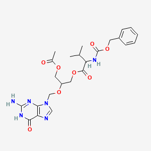 [3-acetyloxy-2-[(2-amino-6-oxo-1H-purin-9-yl)methoxy]propyl] 3-methyl-2-(phenylmethoxycarbonylamino)butanoate