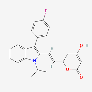 6-[(1E)-2-[3-(4-Fluorophenyl)-1-(1-methylethyl)-1H-indol-2-yl]ethenyl]-5,6-dihydro-4-hydroxy-2H-pyran-2-one