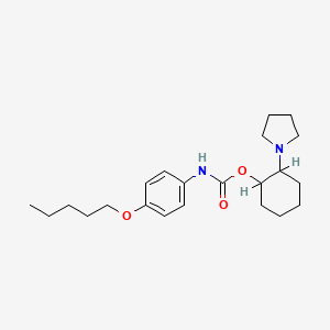 molecular formula C22H34N2O3 B1229180 2-(1-Pyrrolidinyl)cyclohexyl 4-pentyloxyphenylcarbamate CAS No. 98063-03-7