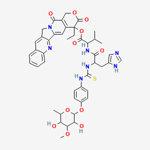 (19-ethyl-14,18-dioxo-17-oxa-3,13-diazapentacyclo[11.8.0.02,11.04,9.015,20]henicosa-1(21),2,4,6,8,10,15(20)-heptaen-19-yl) 2-[[2-[[4-(3,5-dihydroxy-4-methoxy-6-methyloxan-2-yl)oxyphenyl]carbamothioylamino]-3-(1H-imidazol-5-yl)propanoyl]amino]-3-methylbutanoate