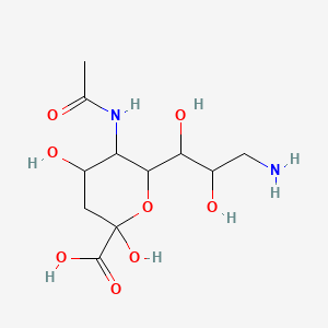 6-(3-Amino-1,2-dihydroxypropyl)-5-acetamido-2,4-dihydroxyoxane-2-carboxylic acid