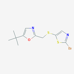 2-{[(2-Bromo-1,3-thiazol-5-yl)sulfanyl]methyl}-5-tert-butyl-1,3-oxazole