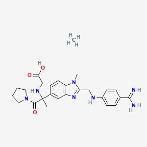 2-[[2-[2-[(4-Carbamimidoylanilino)methyl]-1-methylbenzimidazol-5-yl]-1-oxo-1-pyrrolidin-1-ylpropan-2-yl]amino]acetic acid;methane