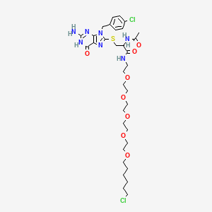 2-acetamido-3-[[2-amino-9-[(4-chlorophenyl)methyl]-6-oxo-1H-purin-8-yl]sulfanyl]-N-[2-[2-[2-[2-[2-(6-chlorohexoxy)ethoxy]ethoxy]ethoxy]ethoxy]ethyl]propanamide