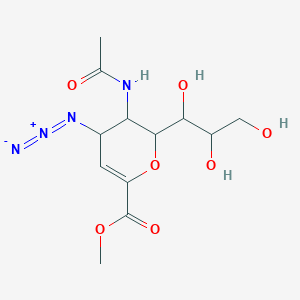 methyl (2R,3R,4R)-4-azido-3-acetamido-2-[(1R,2R)-1,2,3-trihydroxypropyl]-3,4-dihydro-2H-pyran-6-carboxylate