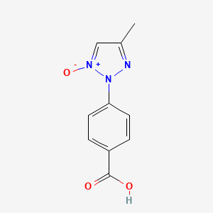 molecular formula C10H9N3O3 B1229193 4-(4-Methyl-1-oxido-2-triazol-1-iumyl)benzoic acid 