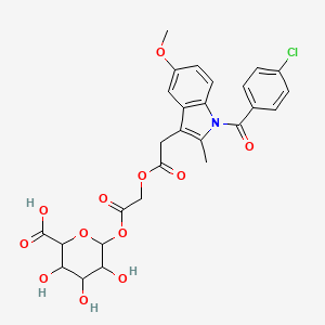 molecular formula C27H26ClNO12 B12291968 6-[2-[2-[1-(4-Chlorobenzoyl)-5-methoxy-2-methylindol-3-yl]acetyl]oxyacetyl]oxy-3,4,5-trihydroxyoxane-2-carboxylic acid 