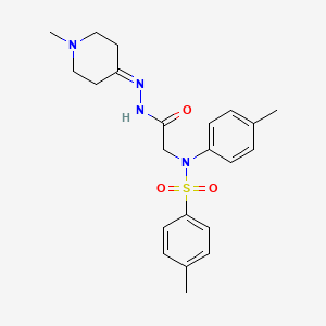 molecular formula C22H28N4O3S B1229200 2-(4-甲基-N-(4-甲基苯基)磺酰苯胺)-N-[(1-甲基-4-哌啶亚甲基)氨基]乙酰胺 