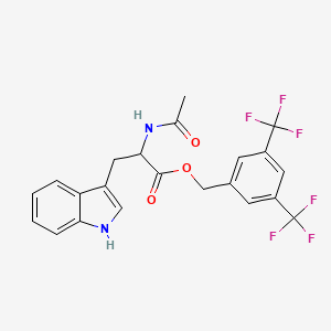 molecular formula C22H18F6N2O3 B1229202 2-acetamido-3-(1H-indol-3-yl)propanoic acid [3,5-bis(trifluoromethyl)phenyl]methyl ester 