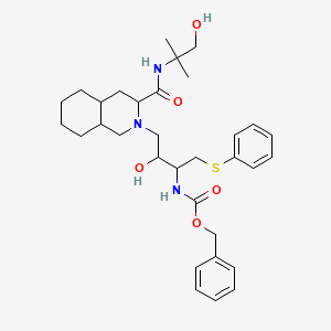 benzyl N-[3-hydroxy-4-[3-[(1-hydroxy-2-methylpropan-2-yl)carbamoyl]-3,4,4a,5,6,7,8,8a-octahydro-1H-isoquinolin-2-yl]-1-phenylsulfanylbutan-2-yl]carbamate