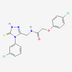 molecular formula C17H14Cl2N4O2S B1229212 2-(4-chlorophenoxy)-N-[[4-(3-chlorophenyl)-5-sulfanylidene-1H-1,2,4-triazol-3-yl]methyl]acetamide 