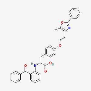 2-(2-benzoylanilino)-3-[4-[2-(5-methyl-2-phenyl-1,3-oxazol-4-yl)ethoxy]phenyl]propanoic acid