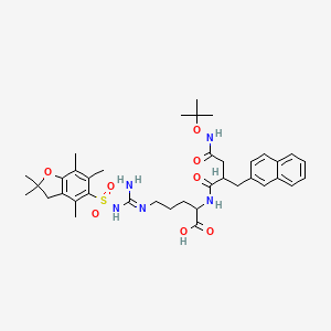 5-[[amino-[(2,2,4,6,7-pentamethyl-3H-1-benzofuran-5-yl)sulfonylamino]methylidene]amino]-2-[[4-[(2-methylpropan-2-yl)oxyamino]-2-(naphthalen-2-ylmethyl)-4-oxobutanoyl]amino]pentanoic acid