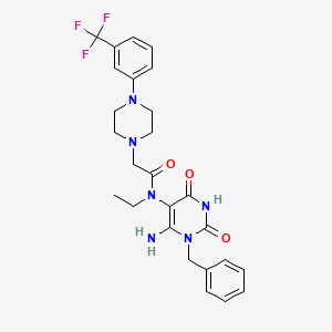 N-[6-amino-2,4-dioxo-1-(phenylmethyl)-5-pyrimidinyl]-N-ethyl-2-[4-[3-(trifluoromethyl)phenyl]-1-piperazinyl]acetamide