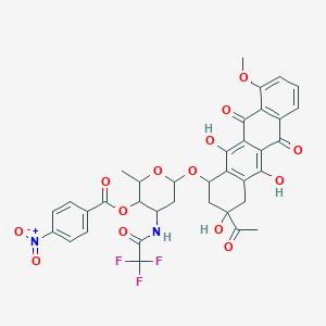 molecular formula C36H31F3N2O14 B12292205 N-Trifluoroacetamido-4'-p-nitrobenzoyl Daunorubicin CAS No. 70629-86-6