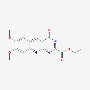 molecular formula C16H15N3O5 B12292234 ethyl 7,8-dimethoxy-4-oxo-4aH-pyrimido[4,5-b]quinoline-2-carboxylate 