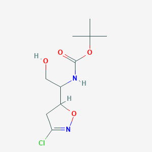 molecular formula C10H17ClN2O4 B12292266 N-tert-Butoxycarbonyl(betaR,5S)-beta-Amino-3-chloro-4,5-dihydro-5-isoxazoleethanol 