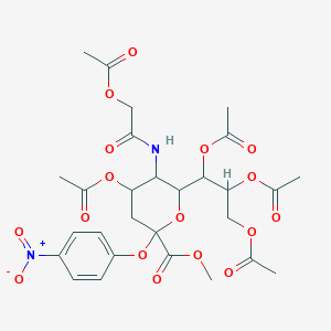 Methyl 4-acetyloxy-5-[(2-acetyloxyacetyl)amino]-2-(4-nitrophenoxy)-6-(1,2,3-triacetyloxypropyl)oxane-2-carboxylate