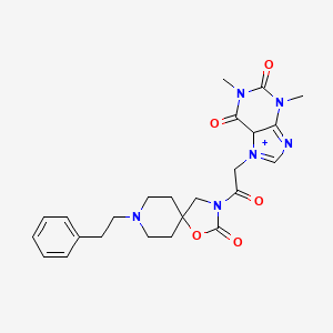 1,3-dimethyl-7-[2-oxo-2-[2-oxo-8-(2-phenylethyl)-1-oxa-3,8-diazaspiro[4.5]decan-3-yl]ethyl]-5H-purin-7-ium-2,6-dione