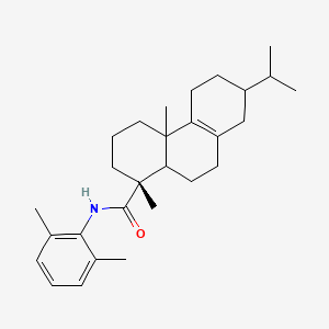 molecular formula C28H41NO B1229246 (1R)-N-(2,6-dimethylphenyl)-1,4a-dimethyl-7-propan-2-yl-2,3,4,5,6,7,8,9,10,10a-decahydrophenanthrene-1-carboxamide CAS No. 65207-94-5
