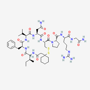 molecular formula C48H75N13O10S2 B1229248 Argipressin, (1-mercaptocyclohexaneacetic acid)(1)-ile(2)-val(4)- CAS No. 81094-06-6