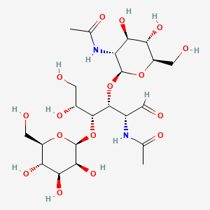 molecular formula C22H38N2O16 B1229251 Mannopyranosyl-(1-4)-2-acetamido-2-deoxyglucopyranosyl-(1-4)-2-acetamido-2-deoxyglucopyranose CAS No. 61652-90-2