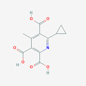 molecular formula C12H11NO6 B12292546 6-Cyclopropyl-4-methylpyridine-2,3,5-tricarboxylic acid 