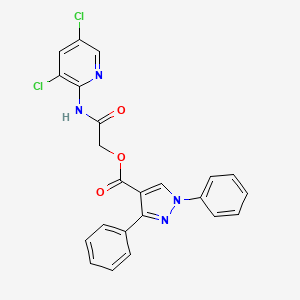 molecular formula C23H16Cl2N4O3 B1229262 1,3-二苯基-4-吡唑羧酸[2-[(3,5-二氯-2-吡啶基)氨基]-2-氧代乙基]酯 
