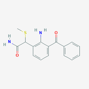 molecular formula C16H16N2O2S B122927 2-Amino-3-benzoyl-alpha-(methylthio)benzeneacetamide CAS No. 78281-61-5
