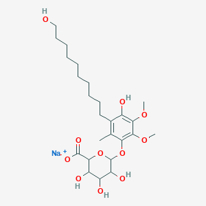 Sodium;3,4,5-trihydroxy-6-[4-hydroxy-5-(10-hydroxydecyl)-2,3-dimethoxy-6-methylphenoxy]oxane-2-carboxylate