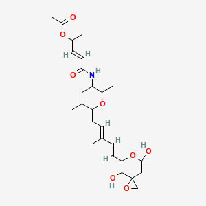 [(E)-5-[[6-[(2E,4E)-5-(4,7-dihydroxy-7-methyl-1,6-dioxaspiro[2.5]octan-5-yl)-3-methylpenta-2,4-dienyl]-2,5-dimethyloxan-3-yl]amino]-5-oxopent-3-en-2-yl] acetate