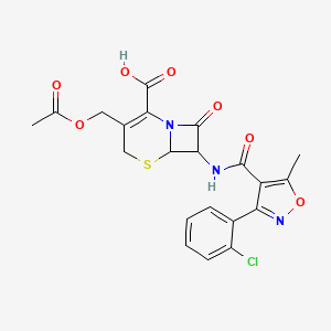 3-[(Acetyloxy)methyl]-7-{[3-(2-chlorophenyl)-5-methyl-1,2-oxazole-4-carbonyl]amino}-8-oxo-5-thia-1-azabicyclo[4.2.0]oct-2-ene-2-carboxylic acid