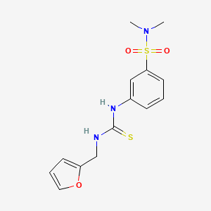 molecular formula C14H17N3O3S2 B1229280 1-[3-(Dimethylsulfamoyl)phenyl]-3-(2-furanylmethyl)thiourea 