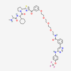 N-[2-[2-[2-[2-[3-[2-[1-[2-cyclohexyl-2-[2-(methylamino)propanoylamino]acetyl]pyrrolidin-2-yl]-1,3-thiazole-4-carbonyl]phenoxy]ethoxy]ethoxy]ethoxy]ethyl]-3-[6-[4-(trifluoromethoxy)anilino]pyrimidin-4-yl]benzamide